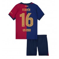 Billiga Barcelona Fermin Lopez #16 Barnkläder Hemma fotbollskläder till baby 2024-25 Kortärmad (+ Korta byxor)